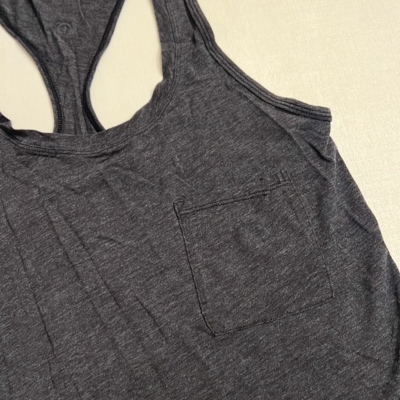 31. Lululemon Charcoal Grey Scoop Neck Tank w/ Pocket - Picture 2 of 3